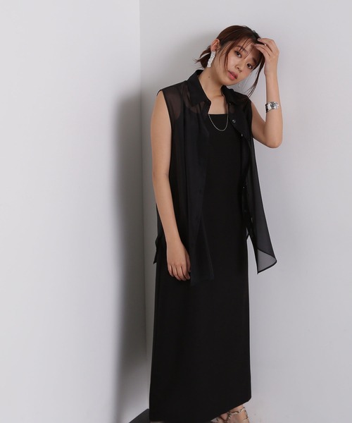期間限定！NATURAL BEAUTY BASIC シアーシャツ＆キャミワンピ NATURAL BEAUTY BASIC☆新作！シアーシャツ＆キャミワンピセット