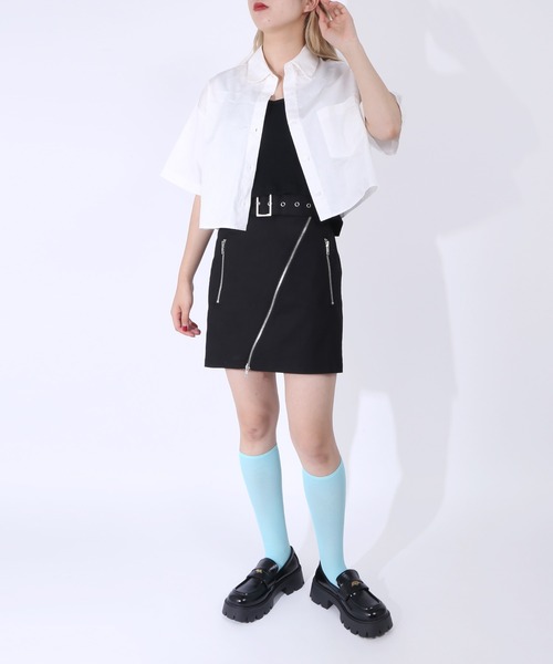 PUNYUS（プニュズ）の「クロップド半袖シャツ（シャツ/ブラウス・レディース・ホワイト・1/2/3/4）」の8枚目の写真