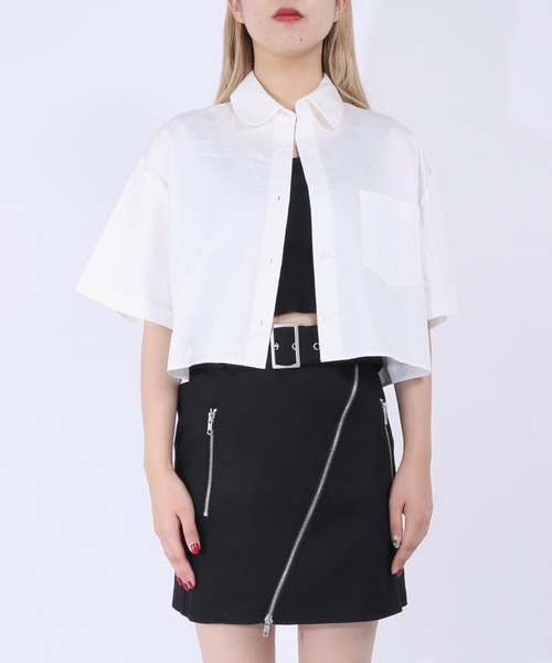 PUNYUS（プニュズ）の「クロップド半袖シャツ（シャツ/ブラウス・レディース・ホワイト・1/2/3/4）」の22枚目の写真