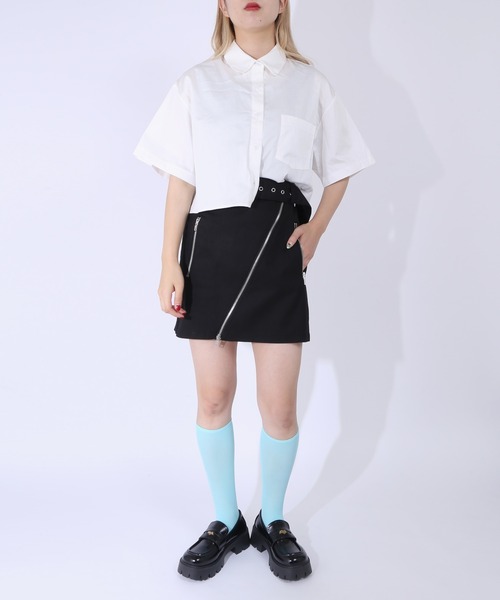 PUNYUS（プニュズ）の「クロップド半袖シャツ（シャツ/ブラウス・レディース・ホワイト・1/2/3/4）」の20枚目の写真