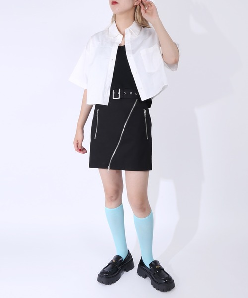 PUNYUS（プニュズ）の「クロップド半袖シャツ（シャツ/ブラウス・レディース・ホワイト・1/2/3/4）」の21枚目の写真