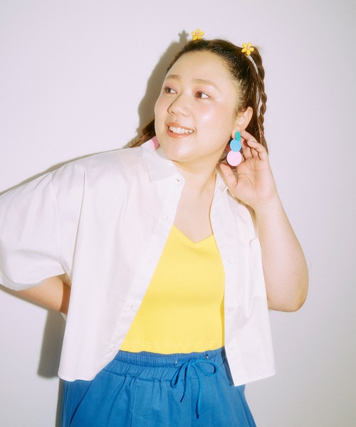 PUNYUS（プニュズ）の「クロップド半袖シャツ（シャツ/ブラウス・レディース・ホワイト・1/2/3/4）」の19枚目の写真