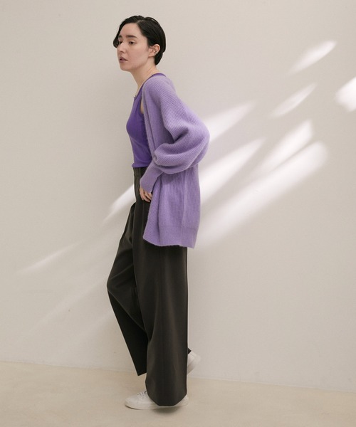 SALON adam et rope'（サロン アダム エ ロペ）の「【雑誌掲載】タックワイドイージーパンツ【洗える】（その他パンツ・レディース・ホワイト/チャコールグレー・M/S）」の12枚目の写真