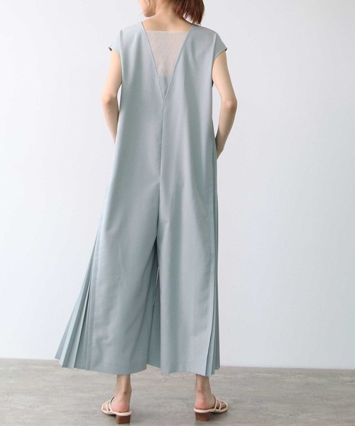 MARECHAL TERRE(マルシャルテル)の「【MARECHAL TERRE / マルシャル テル】サイドプリーツオールインワン(つなぎ/オールインワン・レディース・ブラック/グリーン・38)」の5枚目の写真