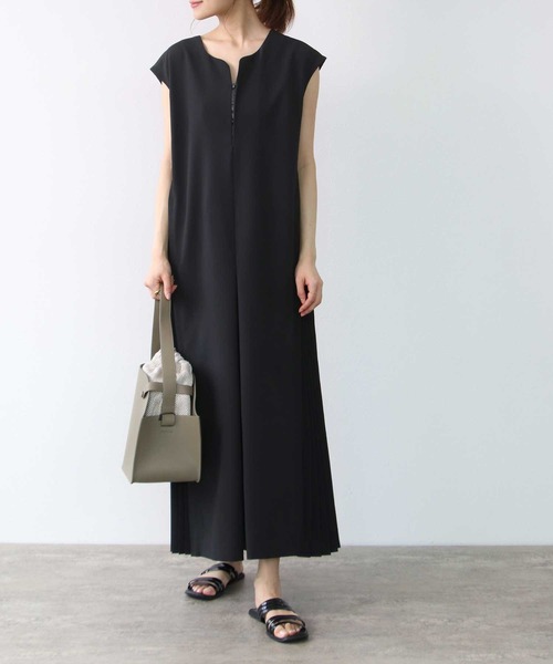 MARECHAL TERRE(マルシャルテル)の「【MARECHAL TERRE / マルシャル テル】サイドプリーツオールインワン(つなぎ/オールインワン・レディース・ブラック/グリーン・38)」の7枚目の写真