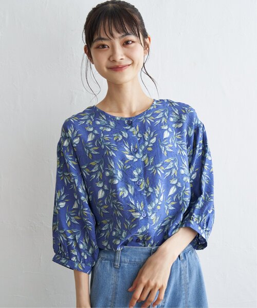 LBC(エルビーシー)の「RN2WAYプリントブラウス(シャツ/ブラウス・レディース・ベージュ/ブルー/ブラック・M/L)」の20枚目の写真