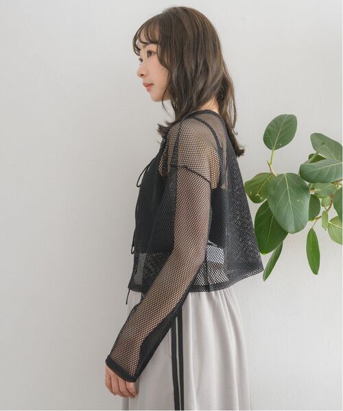 RETRO GIRL（レトロガール）の「２WAYカットメッシュカーデ（カーディガン/ボレロ・レディース・ブラック/レッド/グリーン/ナチュラル・FREE）」の16枚目の写真