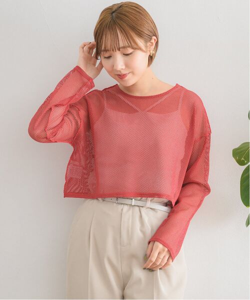 RETRO GIRL（レトロガール）の「２WAYカットメッシュカーデ（カーディガン/ボレロ・レディース・ブラック/レッド/グリーン/ナチュラル・FREE）」の6枚目の写真
