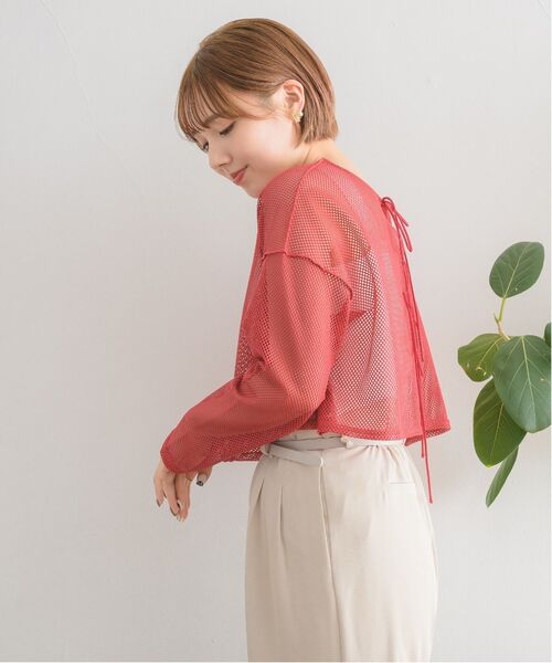 RETRO GIRL（レトロガール）の「２WAYカットメッシュカーデ（カーディガン/ボレロ・レディース・ブラック/レッド/グリーン/ナチュラル・FREE）」の10枚目の写真