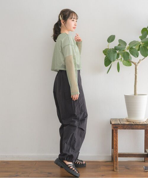 RETRO GIRL（レトロガール）の「２WAYカットメッシュカーデ（カーディガン/ボレロ・レディース・ブラック/レッド/グリーン/ナチュラル・FREE）」の21枚目の写真