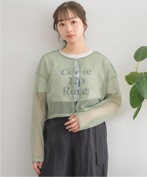 RETRO GIRL（レトロガール）の「２WAYカットメッシュカーデ（カーディガン/ボレロ・レディース・ブラック/レッド/グリーン/ナチュラル・FREE）」の11枚目の写真