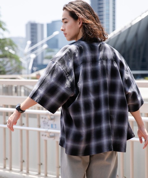 WEGO（ウィゴー）の「WEGO/オンブレチェックビッグシャツ（シャツ/ブラウス・メンズ・ブラック系その他2/グレー系その他2・MEDIUM/LARGE）」の10枚目の写真