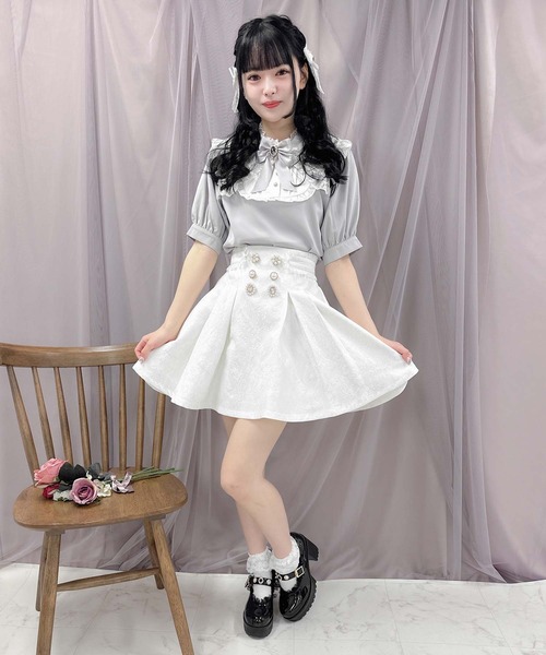 ROJITA（ロジータ）の「【TGCteen2023 summer着用アイテム/ホワイト】ランダム釦シアーフリルレーススカート（スカート・レディース・ブラック/ホワイト/ピンク・FREE）」の13枚目の写真