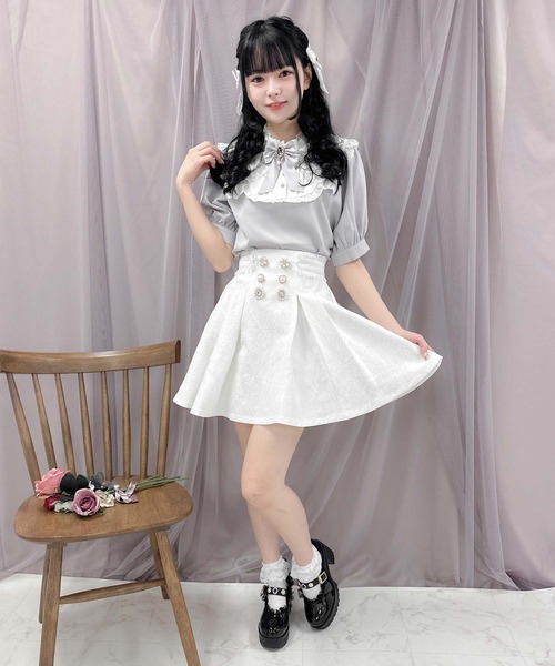 ROJITA（ロジータ）の「【TGCteen2023 summer着用アイテム/ホワイト】ランダム釦シアーフリルレーススカート（スカート・レディース・ブラック/ホワイト/ピンク・FREE）」の15枚目の写真