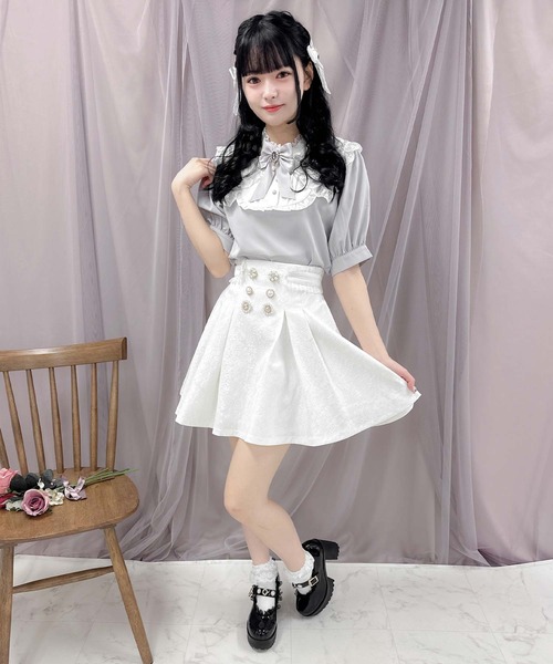 ROJITA（ロジータ）の「【TGCteen2023 summer着用アイテム/ホワイト】ランダム釦シアーフリルレーススカート（スカート・レディース・ブラック/ホワイト/ピンク・FREE）」の18枚目の写真