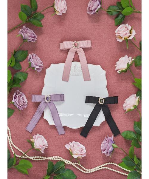 キキララ リボンバレッタ メゾンドフルール ワッペン ブローチ 刺繍 天使 Maison de FLEUR（メゾンドフルール）の「ベロアリボンバレッタ