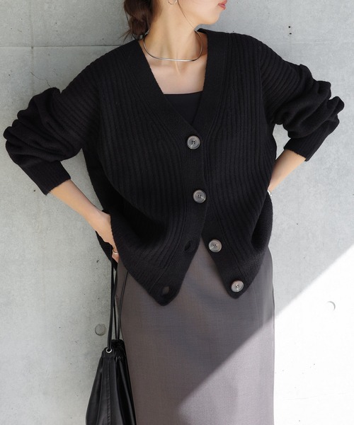 【美品】★Rene・ルネ★透かし編みデザイン 七分袖ニットカーディガン 36★ペールピンク★[NEW]★19ft28 René 七分袖リブ編みカーディガン 36 Rene INTERNATIONAL ルネ