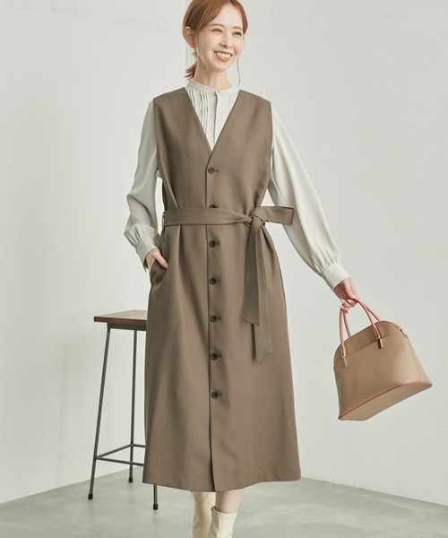 ROPE' PICNIC（ロペピクニック）の「ジレジャンパースカート/2WAY・リンクコーデ（ジャンパースカート・レディース・ベージュ/ダークブラウン/グレー/ブラック・36/38）」の3枚目の写真