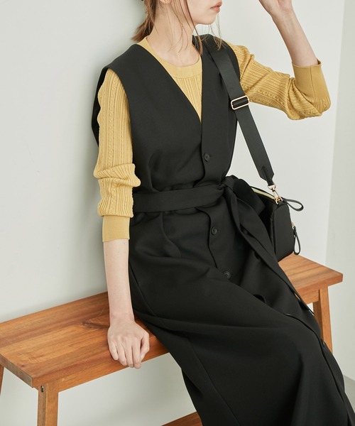 ROPE' PICNIC（ロペピクニック）の「ジレジャンパースカート/2WAY・リンクコーデ（ジャンパースカート・レディース・ベージュ/ダークブラウン/グレー/ブラック・36/38）」の20枚目の写真