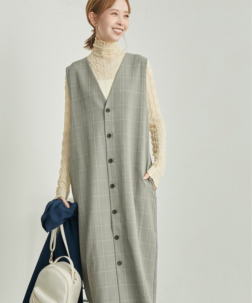 ROPE' PICNIC（ロペピクニック）の「ジレジャンパースカート/2WAY・リンクコーデ（ジャンパースカート・レディース・ベージュ/ダークブラウン/グレー/ブラック・36/38）」の11枚目の写真