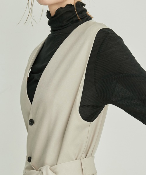 ROPE' PICNIC（ロペピクニック）の「ジレジャンパースカート/2WAY・リンクコーデ（ジャンパースカート・レディース・ベージュ/ダークブラウン/グレー/ブラック・36/38）」の7枚目の写真