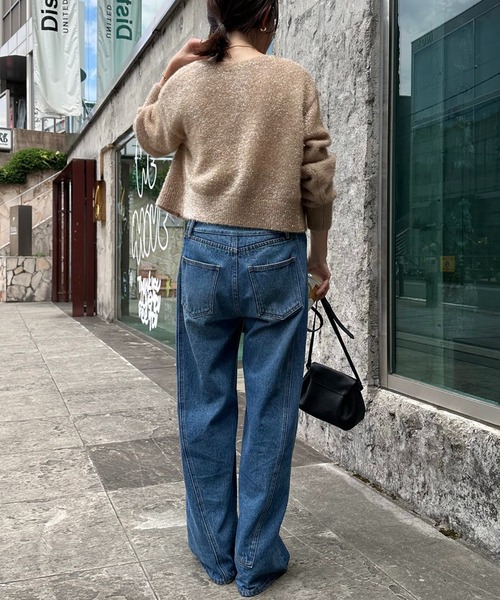 COLLAGE GALLARDAGALANTE（コラージュガリャルダガランテ）の「2WAYフィルムラメカーデ（カーディガン/ボレロ・レディース・ゴールド/オフホワイト・FREE）」の7枚目の写真