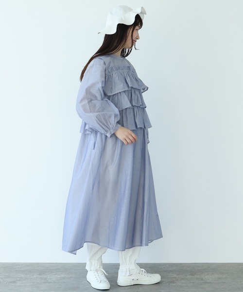 bulle de savon（ビュルデサボン）の「T/Cカールマイヤー ギャザーワンピース（ワンピース・レディース・レッド/ブルー・FREE）」の22枚目の写真