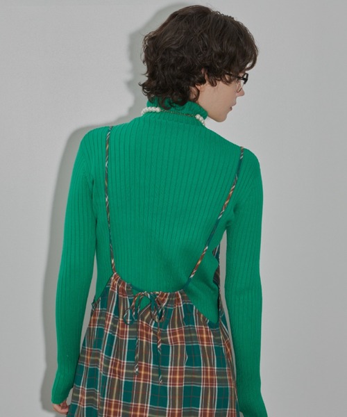 MERLOT（メルロー）の「チェックキャミワンピース（ワンピース・レディース・イエロー/レッド/グリーン・FREE）」の7枚目の写真