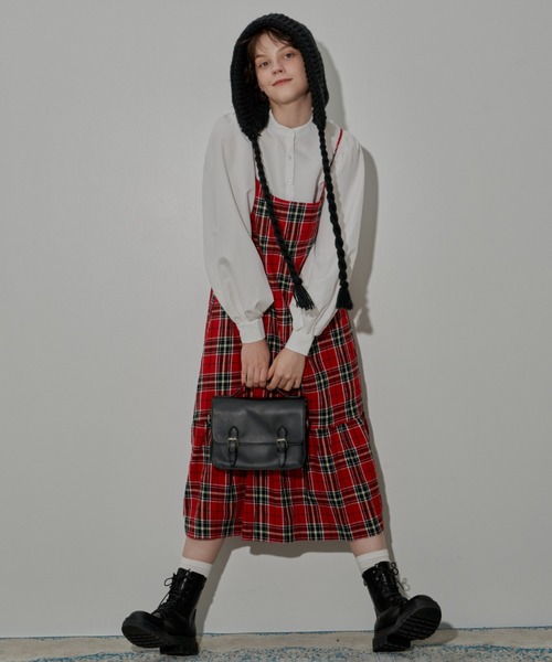 MERLOT（メルロー）の「チェックキャミワンピース（ワンピース・レディース・イエロー/レッド/グリーン・FREE）」の22枚目の写真