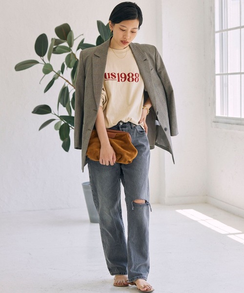 GOOD ROCK SPEED（グッドロックスピード）の「【GOODROCKSPEED】ロゴロングTシャツ（Tシャツ/カットソー・レディース・ホワイト/ベージュ・フリー）」の4枚目の写真