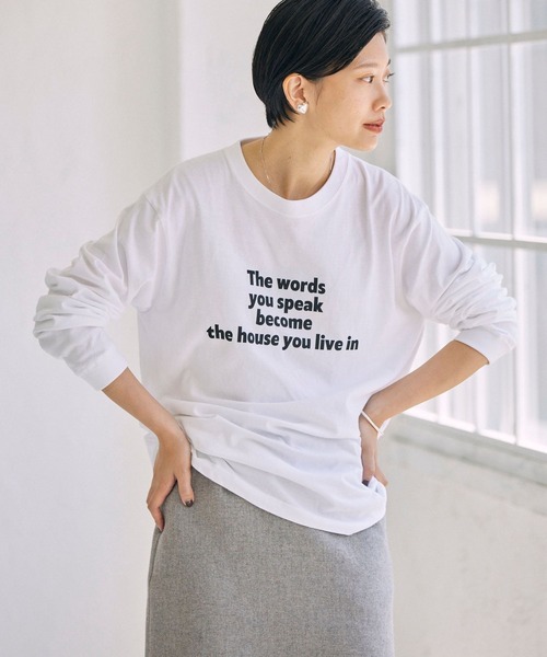 GOOD ROCK SPEED（グッドロックスピード）の「【GOODROCKSPEED】ロゴロングTシャツ（Tシャツ/カットソー・レディース・ホワイト/ベージュ・フリー）」の7枚目の写真