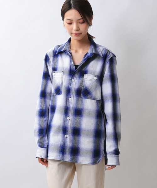 HOUSTON ヒューストン 41049 OMBRE CHECK VIYELLA SHIRT（シャツ/ブラウス）｜HOUSTON（ヒューストン）