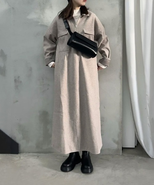 サイズ展開あり】フロントジップワンピース（ワンピース）｜select