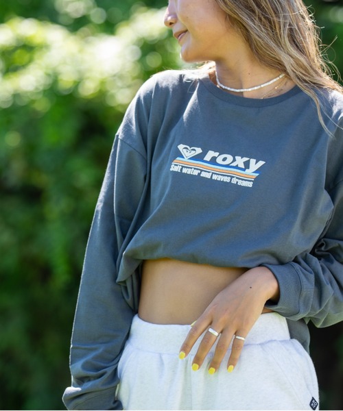 ROXY（ロキシー）の「【ZOZO別注アイテム】SALT WATER AND WAVES/ロキシードロップショルダー長袖ロンT（Tシャツ/カットソー・レディース・グリーン/ホワイト/ブラック・FREE）」の3枚目の写真