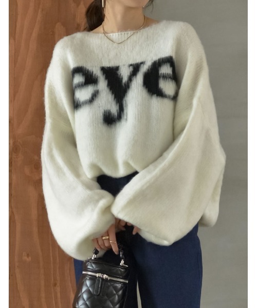 Re:EDIT（リエディ）の「[2023A/W COLLECTION]起毛シャギーロゴニットトップス（ニット/セーター・レディース・ブラック/ホワイト/グレー・LARGE/MEDIUM）」の13枚目の写真