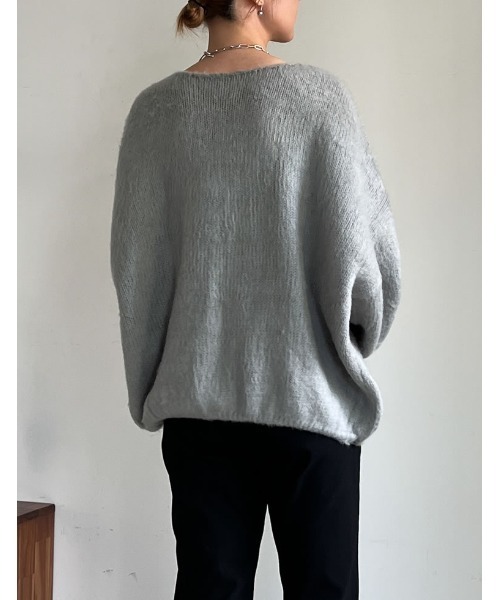 Re:EDIT（リエディ）の「[2023A/W COLLECTION]起毛シャギーロゴニットトップス（ニット/セーター・レディース・ブラック/ホワイト/グレー・LARGE/MEDIUM）」の17枚目の写真