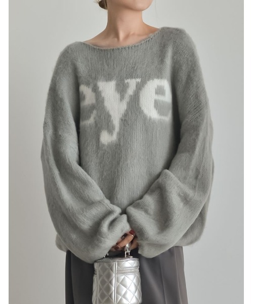 Re:EDIT（リエディ）の「[2023A/W COLLECTION]起毛シャギーロゴニットトップス（ニット/セーター・レディース・ブラック/ホワイト/グレー・LARGE/MEDIUM）」の19枚目の写真