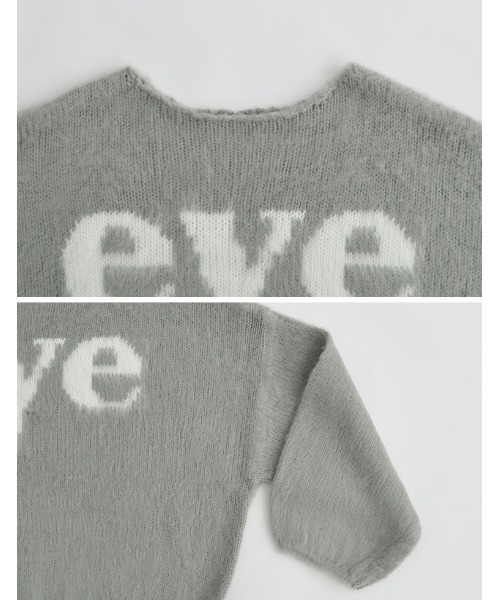 Re:EDIT（リエディ）の「[2023A/W COLLECTION]起毛シャギーロゴニットトップス（ニット/セーター・レディース・ブラック/ホワイト/グレー・LARGE/MEDIUM）」の21枚目の写真