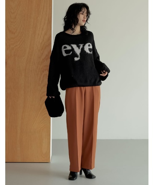 Re:EDIT（リエディ）の「[2023A/W COLLECTION]起毛シャギーロゴニットトップス（ニット/セーター・レディース・ブラック/ホワイト/グレー・LARGE/MEDIUM）」の7枚目の写真