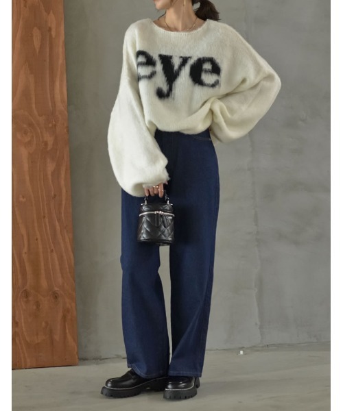 Re:EDIT（リエディ）の「[2023A/W COLLECTION]起毛シャギーロゴニットトップス（ニット/セーター・レディース・ブラック/ホワイト/グレー・LARGE/MEDIUM）」の14枚目の写真