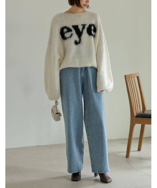 Re:EDIT（リエディ）の「[2023A/W COLLECTION]起毛シャギーロゴニットトップス（ニット/セーター・レディース・ブラック/ホワイト/グレー・LARGE/MEDIUM）」の16枚目の写真