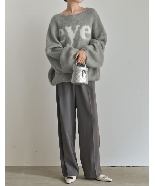 Re:EDIT（リエディ）の「[2023A/W COLLECTION]起毛シャギーロゴニットトップス（ニット/セーター・レディース・ブラック/ホワイト/グレー・LARGE/MEDIUM）」の20枚目の写真