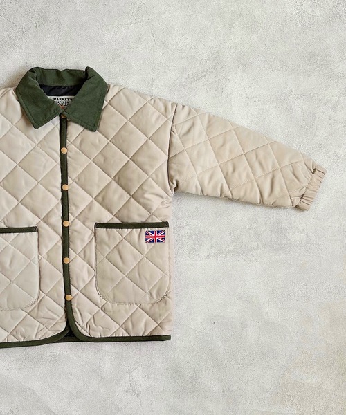 BIG FIELD（ビッグフィールド）の「ダイヤキルトジャケット（80～150cm）（ブルゾン・キッズ・ブラック/ベージュ/ネイビー/カーキ・90/100/110/120/80/130/95/140/150）」の8枚目の写真