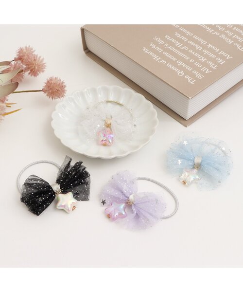 apres les cours(アプレレクール)の「星モチーフチュールヘアゴム(ヘアゴム・キッズ・サックスブルー/アイボリー/ブラック/ラベンダー・FREE)」の15枚目の写真