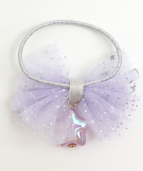 apres les cours(アプレレクール)の「星モチーフチュールヘアゴム(ヘアゴム・キッズ・サックスブルー/アイボリー/ブラック/ラベンダー・FREE)」の7枚目の写真