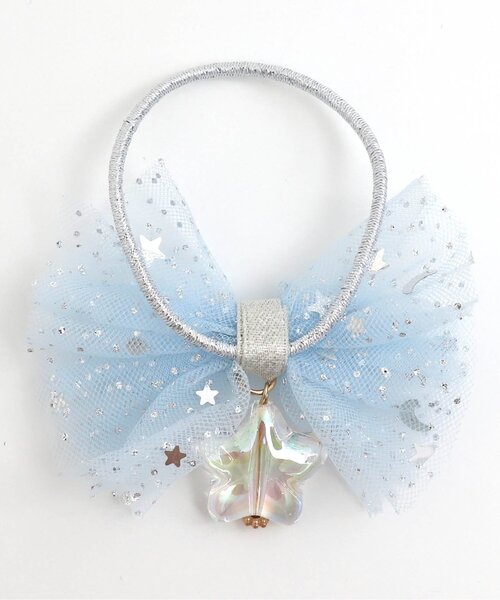 apres les cours(アプレレクール)の「星モチーフチュールヘアゴム(ヘアゴム・キッズ・サックスブルー/アイボリー/ブラック/ラベンダー・FREE)」の6枚目の写真