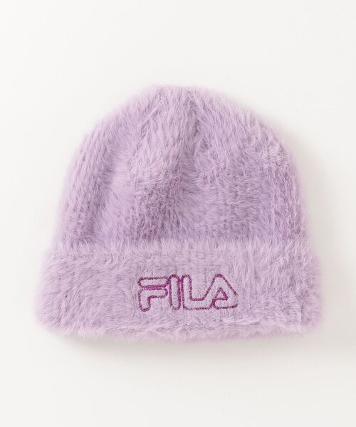 FILA(フィラ)の「FILA/フィラ キッズ ビーニー フェザーヤーン ニット233013005(ニットキャップ/ビーニー・キッズ・ブラック/パープル/ホワイト・FREE)」の3枚目の写真