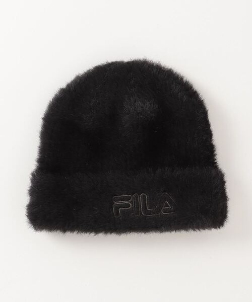 FILA(フィラ)の「FILA/フィラ キッズ ビーニー フェザーヤーン ニット233013005(ニットキャップ/ビーニー・キッズ・ブラック/パープル/ホワイト・FREE)」の2枚目の写真