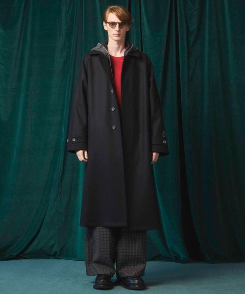UNISEX》Super140s Prime-Over Melton Balmachan Coat/プライム