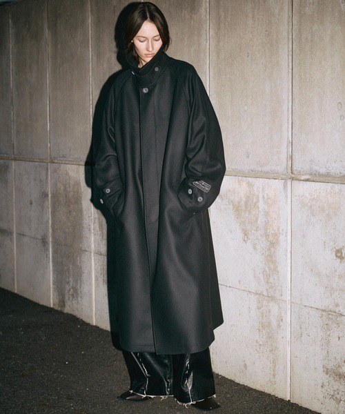 UNISEX》Super140s Prime-Over Melton Balmachan Coat/プライム